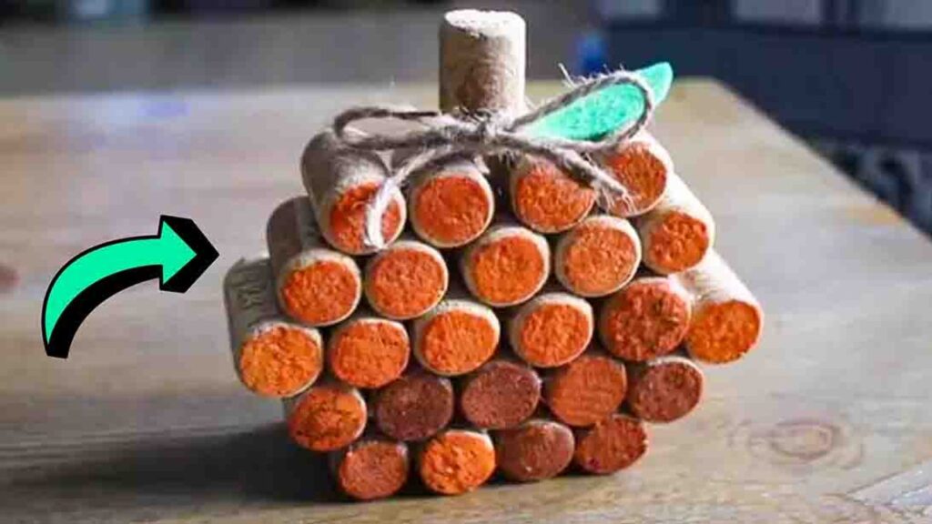 DIY Wine Cork Pumpkin, homemade and freshly served