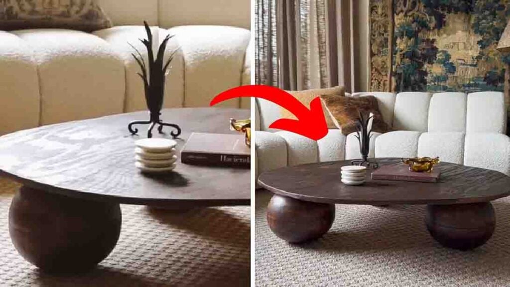 Finished DIY Wooden Ball Coffee Table Using IKEA Serving Bowls, a completed DIY project