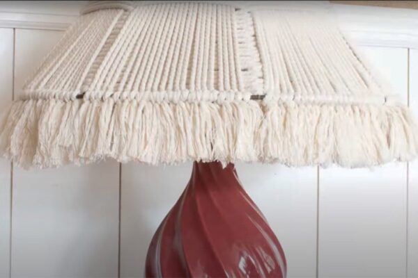 Finished DIY Woven Lampshade, a completed DIY project