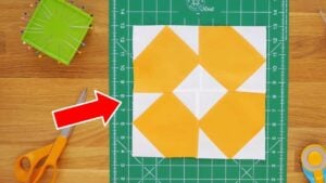 Finished Dizzy Daisy Quilt Block, a completed DIY project