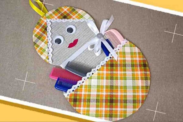 Finished DIY Doll-Shaped Wall Hanging Organizer, a completed DIY project