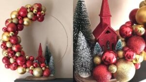 Dollar Tree Christmas Centerpiece Decor DIY, homemade and freshly served