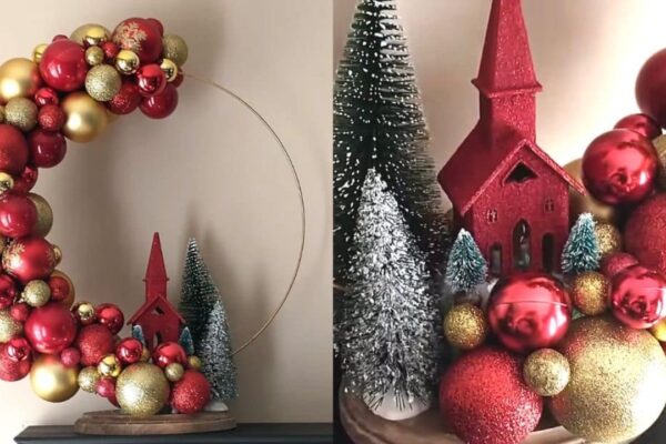 Dollar Tree Christmas Centerpiece Decor DIY, homemade and freshly served