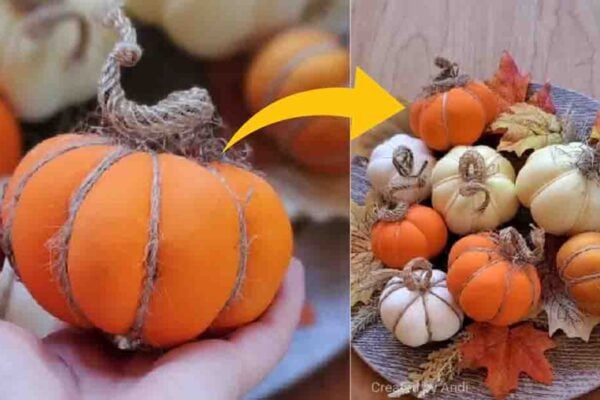 Finished Dollar Tree DIY Balloon Pumpkin, a completed DIY project