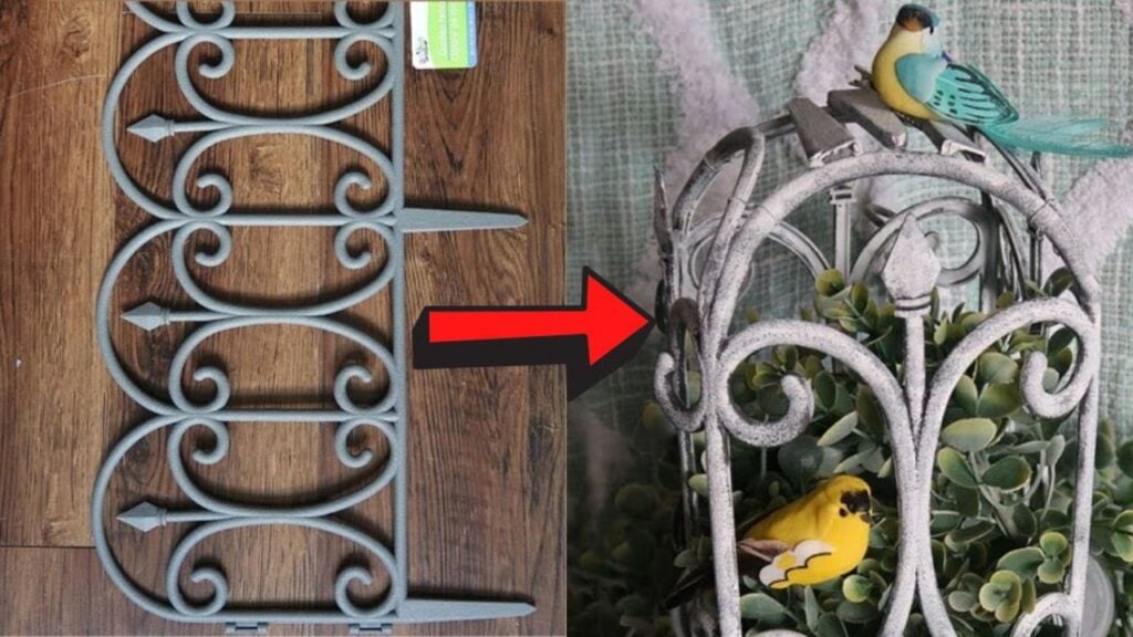 Finished Dollar Tree DIY Shabby Chic Farmhouse Birdcage, a completed DIY project