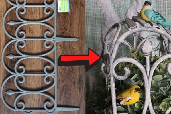 Finished Dollar Tree DIY Shabby Chic Farmhouse Birdcage, a completed DIY project