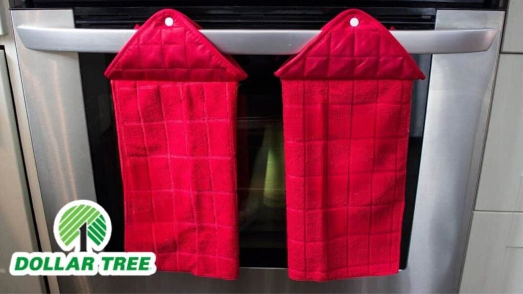 Dollar Tree Hanging Tea Towel Hack