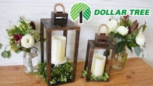 Finished Dollar Tree Real Wood Lantern DIY, a completed DIY project