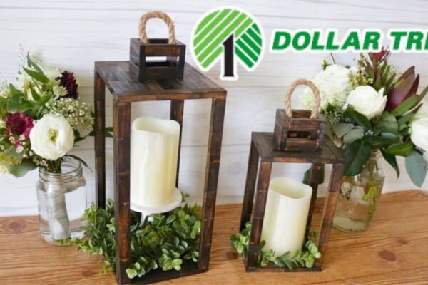 Finished Dollar Tree Real Wood Lantern DIY, a completed DIY project