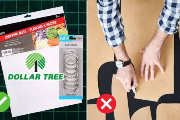 Finished Dollar Tree Sewing Pattern Hack, a completed DIY project