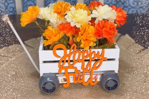 Dollar Tree Wood Crate Fall Centerpiece DIY, homemade and freshly served