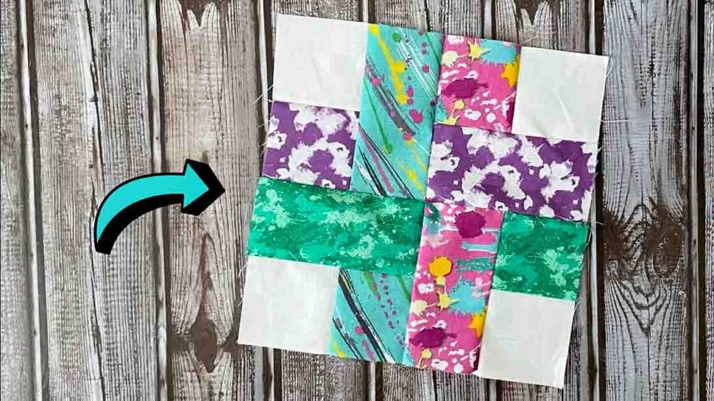 Finished Dream Weaver Quilt Block, a completed DIY project