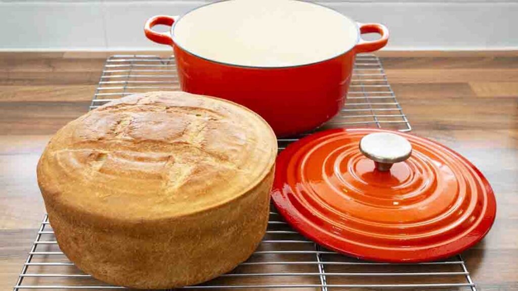 Dutch Oven Bread, homemade and freshly served