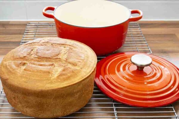 Dutch Oven Bread, homemade and freshly served