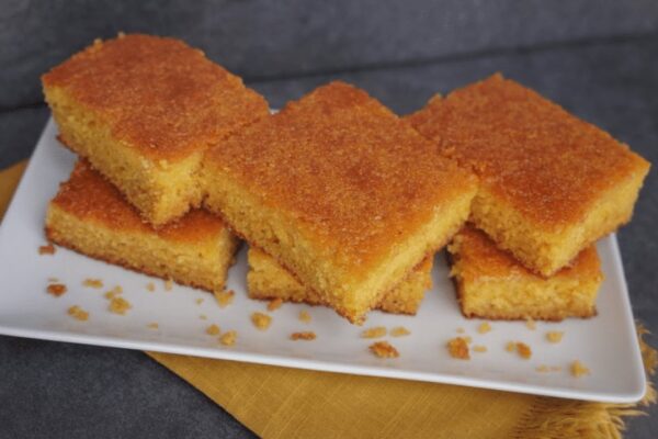The Easiest Honey Butter Cornbread, homemade and freshly served