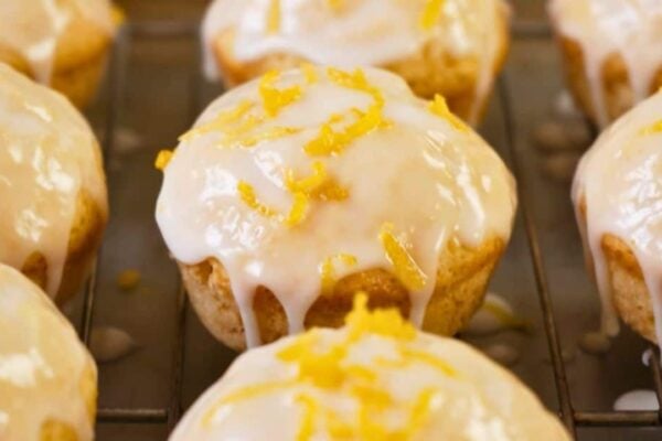 Easiest Lemon Muffins, homemade and freshly served