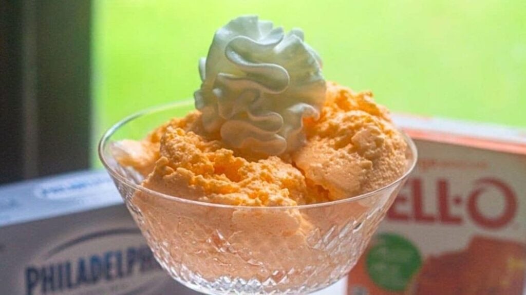 Easy 1960s Jello Dessert, homemade and freshly served