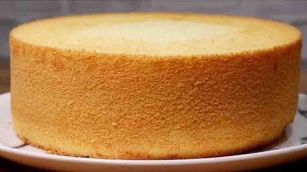 Easy 3-Ingredient Sponge Cake, homemade and freshly served