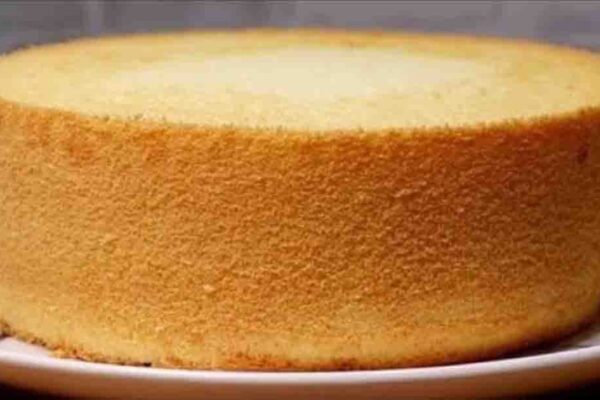 Easy 3-Ingredient Sponge Cake, homemade and freshly served