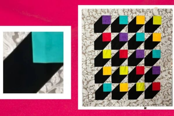 Finished Easy 3D Blockhead Quilt Block, a completed DIY project