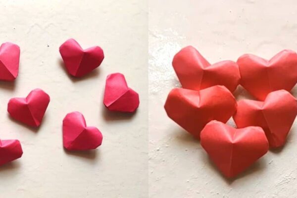 Finished Easy 3D Heart Origami, a completed DIY project