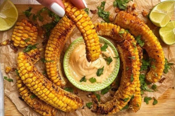 Easy Air-Fried Corn Ribs, homemade and freshly served