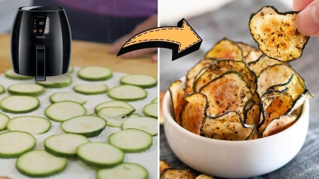 Easy Air-Fried Zucchini Chips, homemade and freshly served