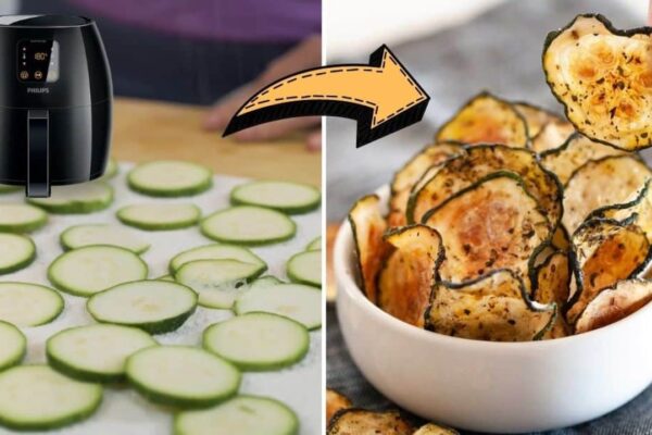 Easy Air-Fried Zucchini Chips, homemade and freshly served