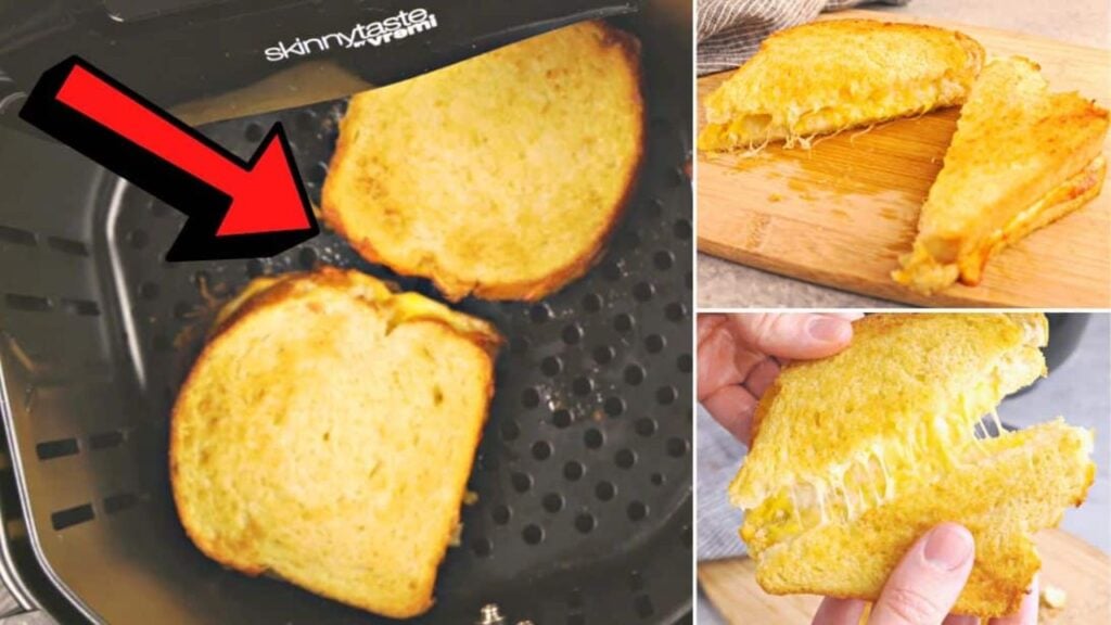 5-Ingredient Air Fryer Grilled Cheese Sandwich, homemade and freshly served