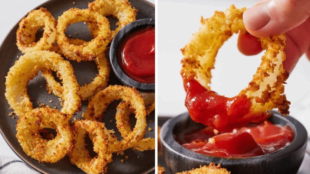 Easy Air-Fryer Onion Rings, homemade and freshly served