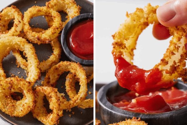 Easy Air-Fryer Onion Rings, homemade and freshly served