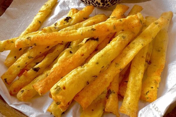 Air-Fried Crispy Potato Sticks, homemade and freshly served