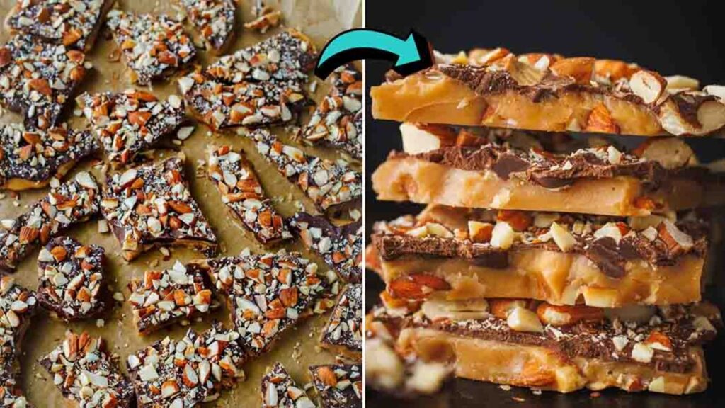 6-Ingredient Almond Toffee, homemade and freshly served