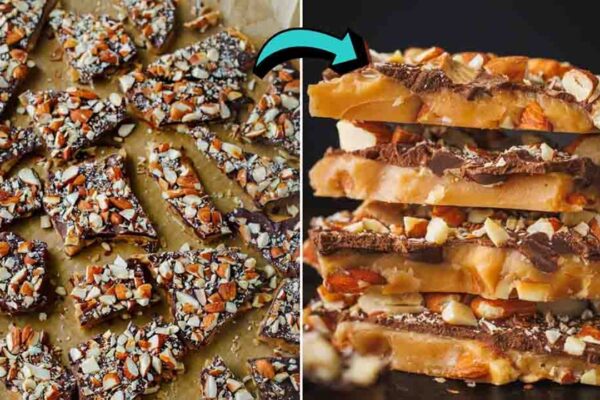 6-Ingredient Almond Toffee, homemade and freshly served