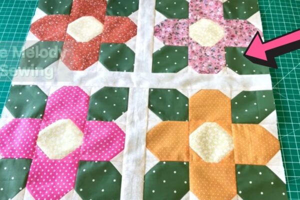 Finished Easy and Beginner-Friendly Flower Quilt Block, a completed DIY project