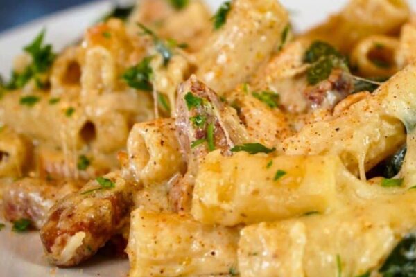 Easy and Delicious Cajun Chicken Alfredo Bake, homemade and freshly served