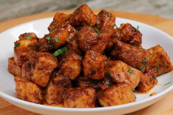 Easy and Delicious Garlic Butter Pork Bites, homemade and freshly served