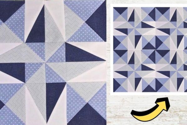 Finished Easy Optical Illusion Star Quilt Block (Free Pattern Included), a completed DIY project