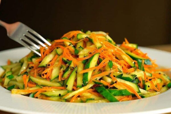 Easy and Quick Cucumber Detox Salad, homemade and freshly served