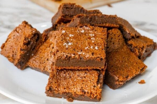 2-Ingredient Zero Carb Brownies, homemade and freshly served