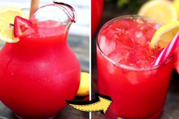 Easy, Delicious, and Refreshing Strawberry Lemonade, homemade and freshly served