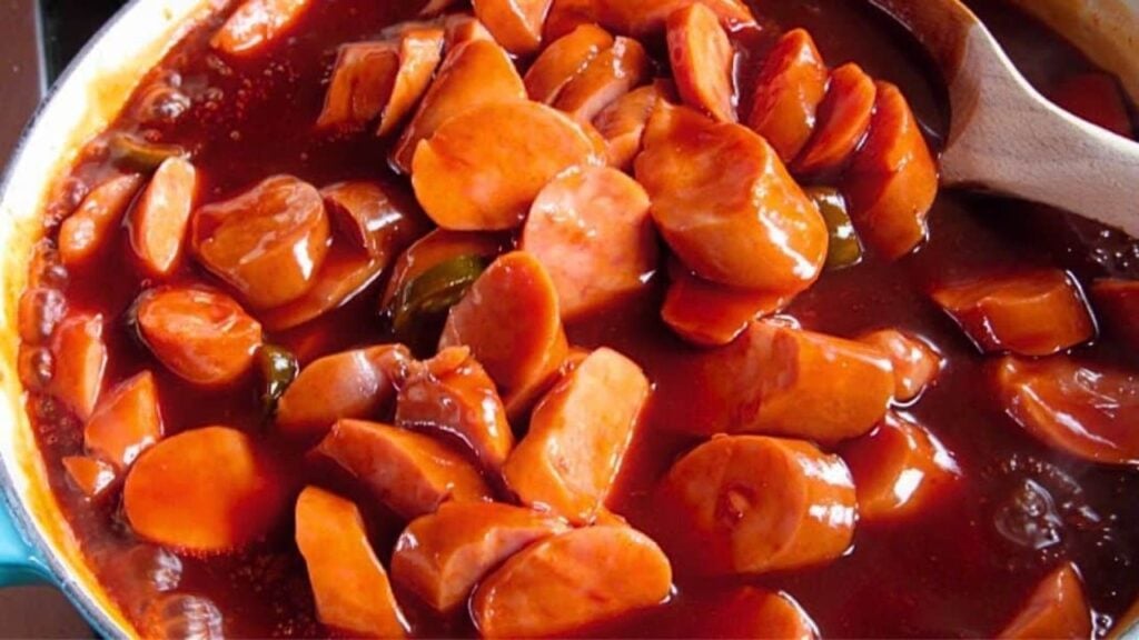 Ree Drummond's Smoked Sausage in BBQ Sauce, homemade and freshly served