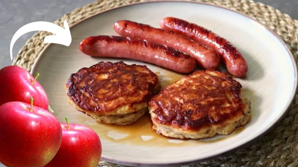 Easy Apple Fritter Pancakes, homemade and freshly served
