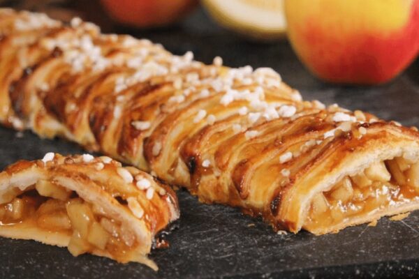 Easy Apple Tart Puff Pastry, homemade and freshly served