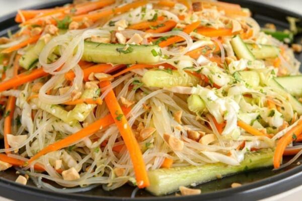 Easy Asian-Style Noodle Salad, homemade and freshly served