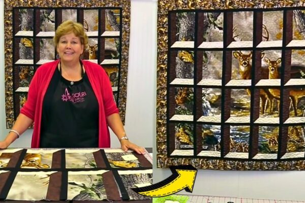 Finished Jenny Doan’s Easy Attic Windows Quilt, a completed DIY project
