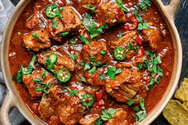 Easy Authentic Mexican Beef Stew, homemade and freshly served