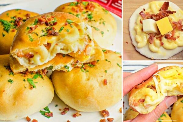 Super Easy Bacon Mac and Cheese Bombs, homemade and freshly served