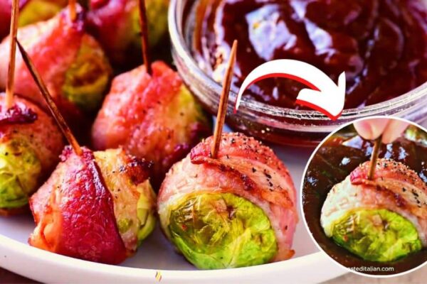 Easy Bacon-Wrapped Brussels Sprouts, homemade and freshly served