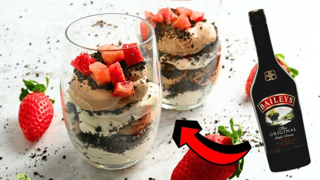 Easy Baileys Chocolate Parfait, homemade and freshly served